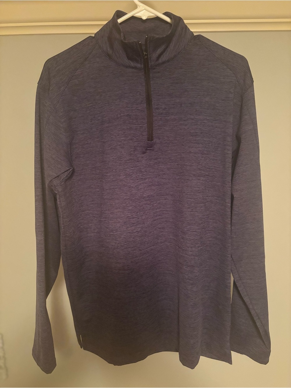 Coastal Cotton Performance Quarter-Zip in Heathered Purple
